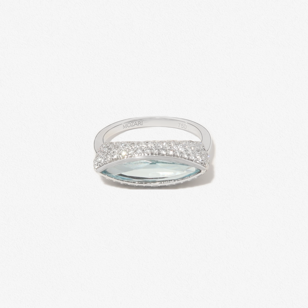 Axis, ring, aquamarine