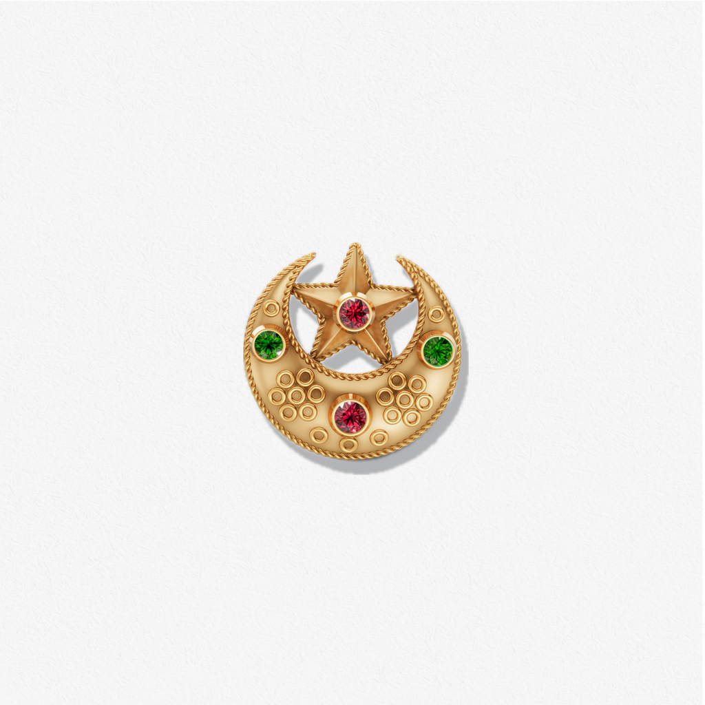 Halawiyat Studs "Crescent & Star"