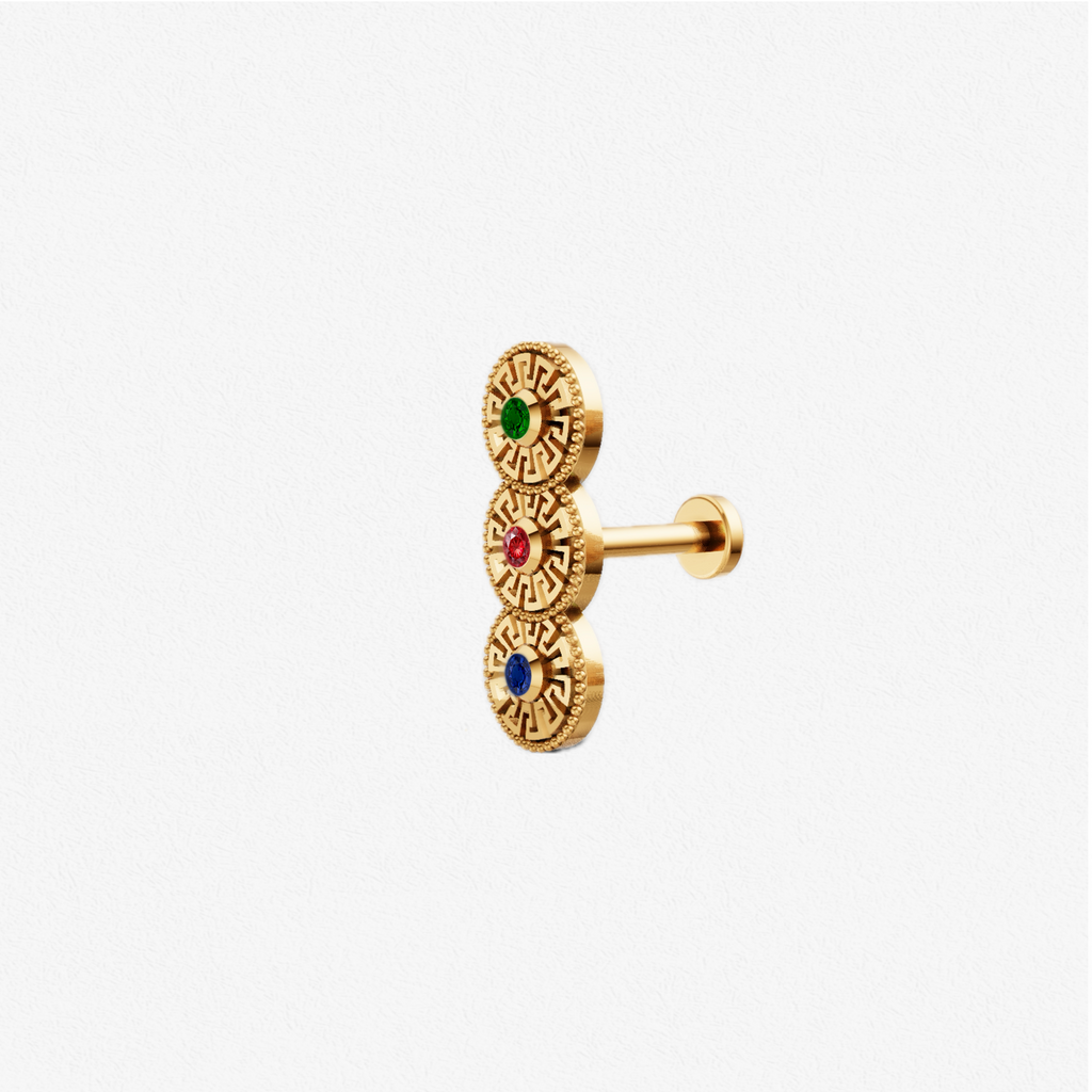 Halawiyat Studs "3-Circle Colored"