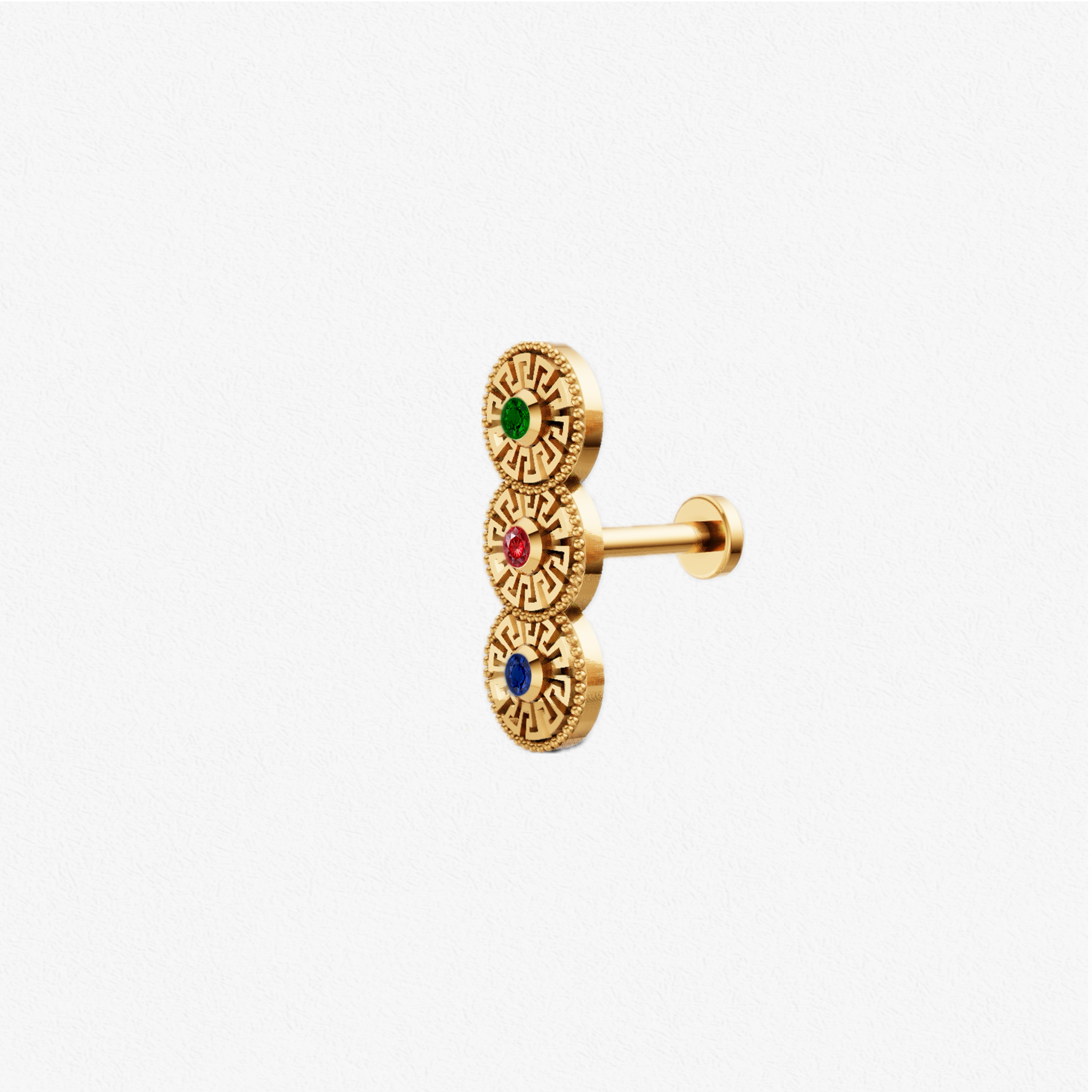 Halawiyat Studs "3-Circle Colored"